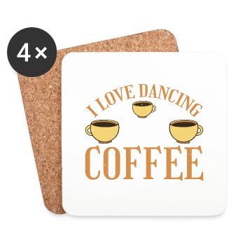 I Love Dancing And Coffee 3 - Coasters (set of 4) - white - Front