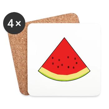 Melone Frucht Obst Sommer Erfrischung Speise Bio - Untersetzer (4er-Set) - Weiß - Vorne