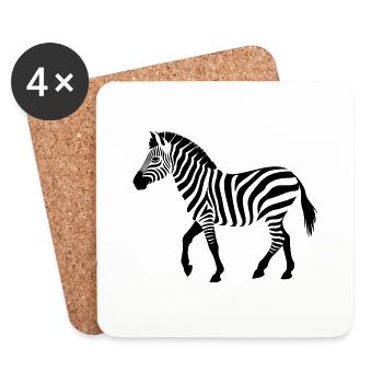 Zebra Silhouette - Coasters (set of 4) - white - Front