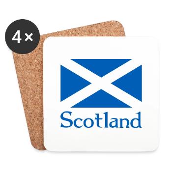 Schottland Flagge mit Text - Untersetzer (4er-Set) - Weiß - Vorne