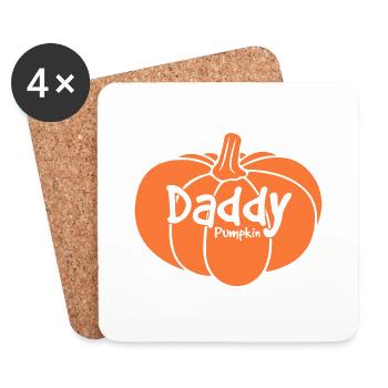 Papa Kürbis passend Familie Halloween - Untersetzer (4er-Set) - Weiß - Vorne