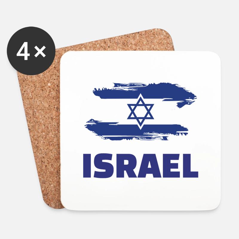 Israel Flagge - Untersetzer (4er-Set) - Weiß