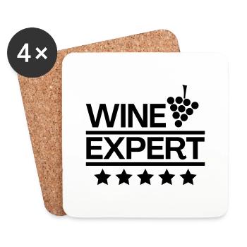 Wine Expert Sommelier - Coasters (set of 4) - white - Front