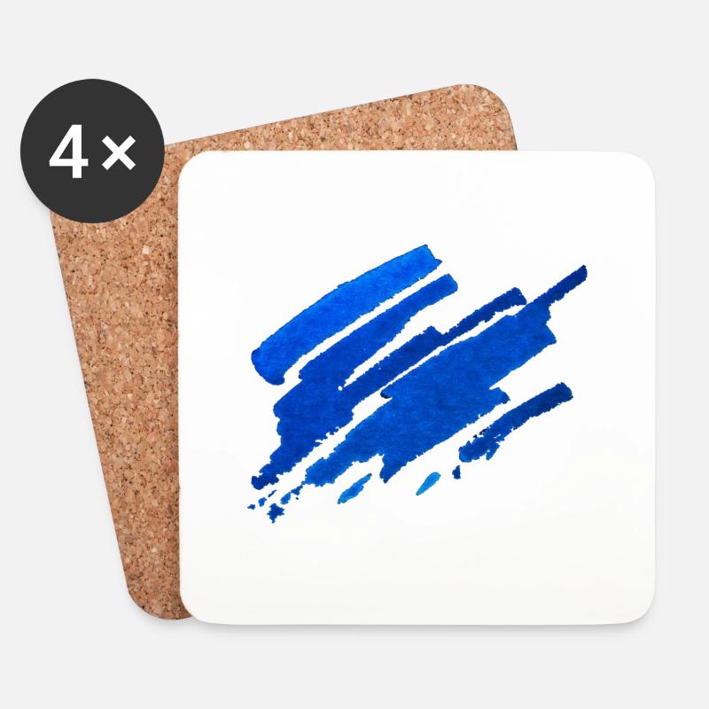 Farbe - Blau - Abstrakt - Untersetzer (4er-Set) - Weiß