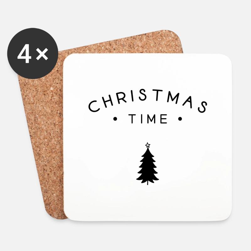 Weihnachtszeit - Untersetzer (4er-Set) - Weiß