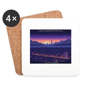 Artiste rétro - Dessous de verre (lot de 4) - blanc - Devant
