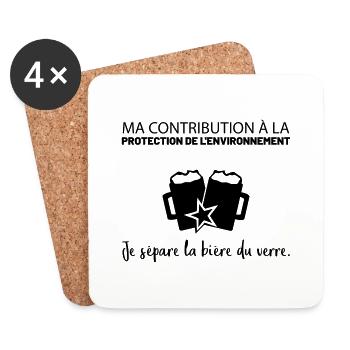 Ma contribution à la protection de l'environnement - Dessous de verre (lot de 4) - blanc - Devant