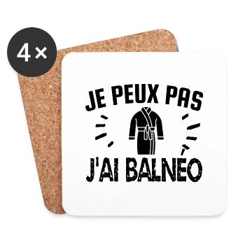 je peux pas j'ai balnéo - Dessous de verre (lot de 4) - blanc - Devant