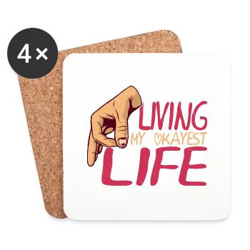 Living My Okayest Life 7 - Untersetzer (4er-Set) - Weiß - Vorne