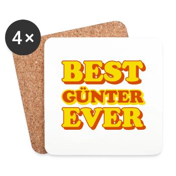 Günter First Name Funny Gift - Coasters (set of 4) - white - Front