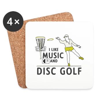 Sound und Discgolf - Untersetzer (4er-Set) - Weiß - Vorne