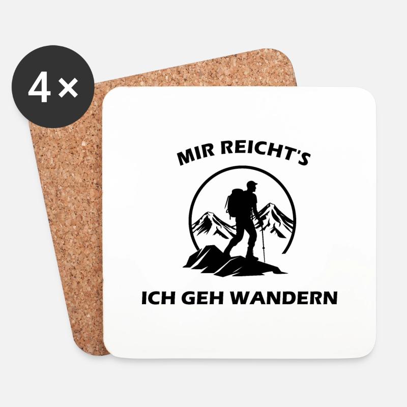 Mir reicht's, ich geh wandern - Untersetzer (4er-Set) - Weiß