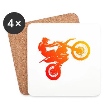 Damen Dirt Bike Dirt Biker Herren Freestyle Motocr - Untersetzer (4er-Set) - Weiß - Vorne