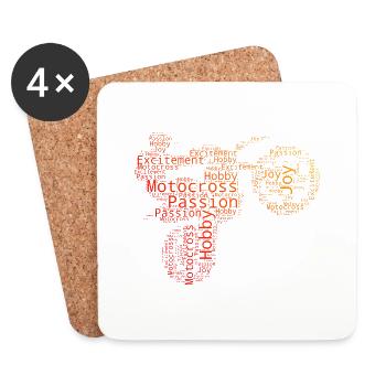Dirt Bike Supermoto Women's Freestyle Motocross - Coasters (set of 4) - white - Front