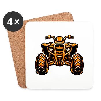 VTT Quad Tout-terrain - Dessous de verre (lot de 4) - blanc - Devant