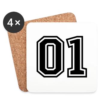 01 One Number - Coasters (set of 4) - white - Front
