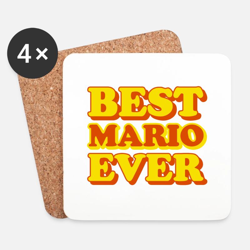 Funny gift with first name Mario - Coasters (set of 4) - white