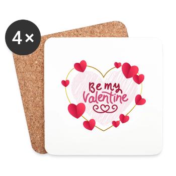 Be my valentine - Untersetzer (4er-Set) - Weiß - Vorne