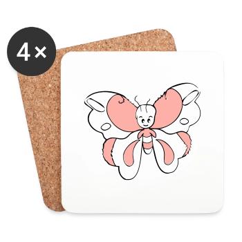 Papillon coloré > Graphique vectoriel - Dessous de verre (lot de 4) - blanc - Devant