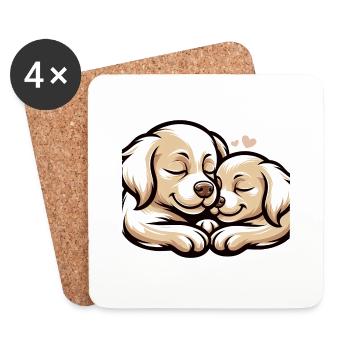 Two Dogs In Love - Untersetzer (4er-Set) - Weiß - Vorne