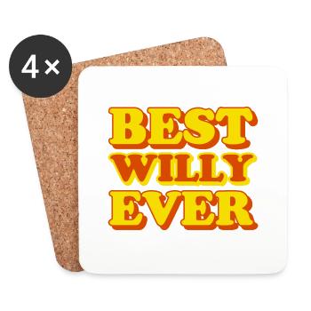 Willy Vorname Lustiges Geschenk - Untersetzer (4er-Set) - Weiß - Vorne