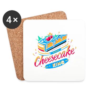 Roi du gâteau au fromage 9 - Dessous de verre (lot de 4) - blanc - Devant