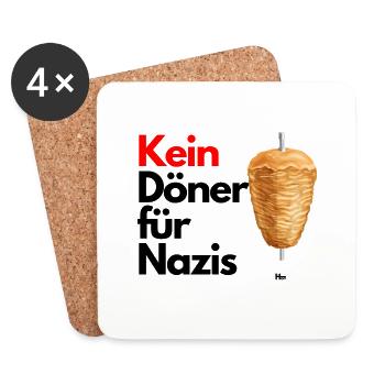 Kein Döner für Nazis - Untersetzer (4er-Set) - Weiß - Vorne