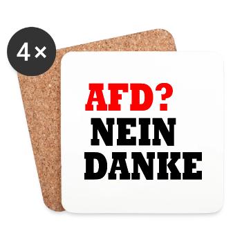 Afd nein danke - Untersetzer (4er-Set) - Weiß - Vorne
