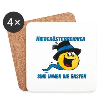 Niederösterreicher sind immer die Ersten - Untersetzer (4er-Set) - Weiß - Vorne