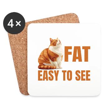 I'm Not Fat, I'm Just Easy To See 42 - Coasters (set of 4) - white - Front