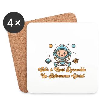 Voilà à quoi ressemble un astronome génial - Dessous de verre (lot de 4) - blanc - Devant
