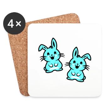 Easter Bunny Easter - Coasters (set of 4) - white - Front