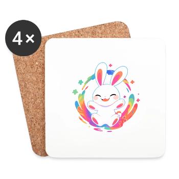 Strahlendes Kaninchen - Untersetzer (4er-Set) - Weiß - Vorne
