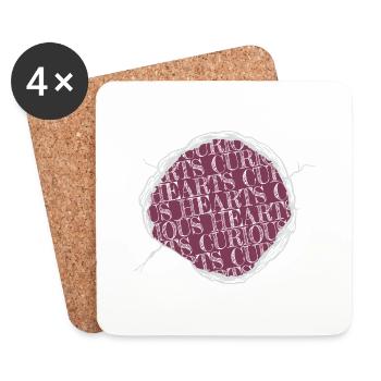 quote love curiosity community love languages - Coasters (set of 4) - white - Front