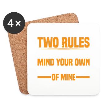 Two Rules Of Business, Mind Your Own 39 - Untersetzer (4er-Set) - Weiß - Vorne