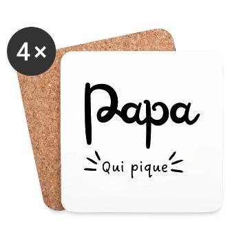 Papa, der sticht - Untersetzer (4er-Set) - Weiß - Vorne