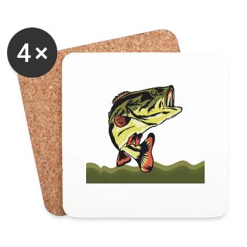 fisch, fisch, angeln, see, meer, angeln, fauna, exotisch - Untersetzer (4er-Set) - Weiß - Vorne