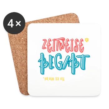 ZEITWEISE BEGABT BUNT - Untersetzer (4er-Set) - Weiß - Vorne