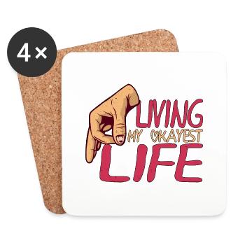 Living My Okayest Life 7 - Untersetzer (4er-Set) - Weiß - Vorne