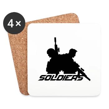 2 Soldiers Crew War Team Freedom Soldier Fighter - Coasters (set of 4) - white - Front
