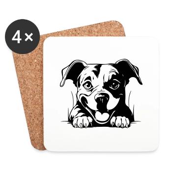 Staffordshire Bull Terrier - Untersetzer (4er-Set) - Weiß - Vorne