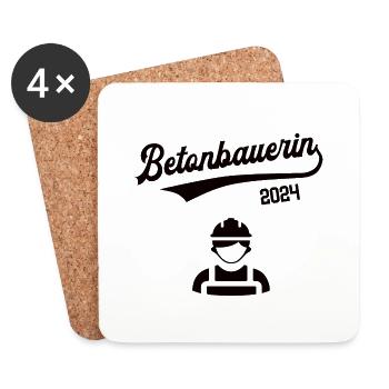 Betonbauerin 2024 Beruf Stahlbetonbauerin Betonbau - Untersetzer (4er-Set) - Weiß - Vorne