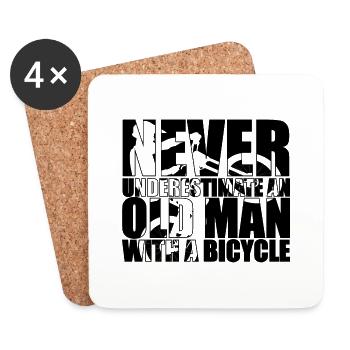 Funny Bicycle Saying - Coasters (set of 4) - white - Front