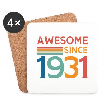 Awesome since 1931 - Coasters (set of 4) - white - Front