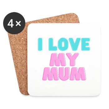 I love my mum - Coasters (set of 4) - white - Front