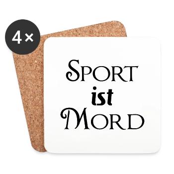 Sport ist Mord - lustiger Spruch - Untersetzer (4er-Set) - Weiß - Vorne