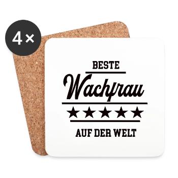 Beste Wachfrau Sicherheitsdienst Wachdienst - Untersetzer (4er-Set) - Weiß - Vorne