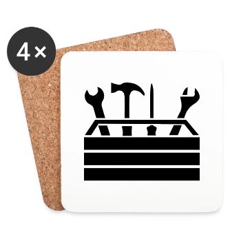 Boîte à outils de l’atelier 1 - Dessous de verre (lot de 4) - blanc - Devant