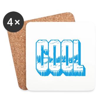 Das WORT "COOL" - Untersetzer (4er-Set) - Weiß - Vorne