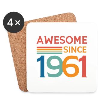 Awesome since 1961 - Dessous de verre (lot de 4) - blanc - Devant